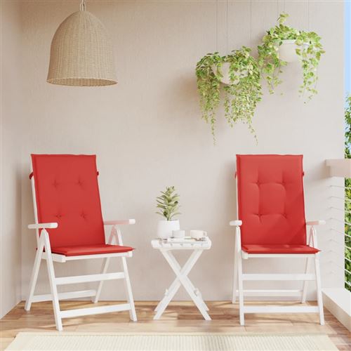 Vidaxl - Coussin de chaise de jardin 2 pcs Rouge 120 x 50 x 3 cm Rouge