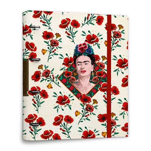 Dossier 4 Anneaux Decoupe Premium Frida Kahlo Flores