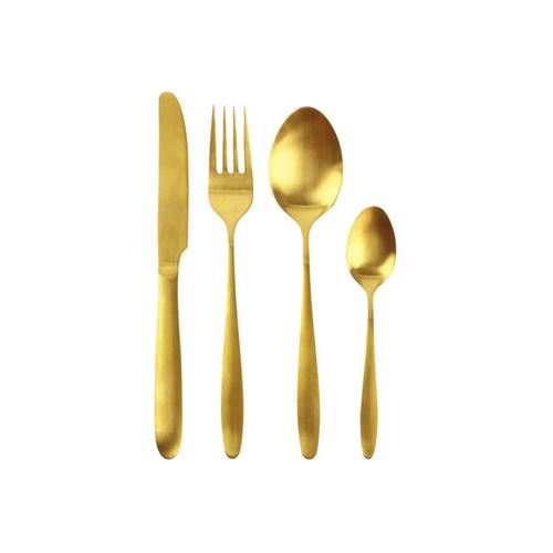 Ménagère en inox design Gold - 16 Pièces - Doré