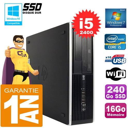 Pc hp compaq 8300 sff core i5-2400 ram 16go disque 240go ssd graveur dvd wifi w7 État correct - Hewlett-Packard reconditionné disponible sur Fnac