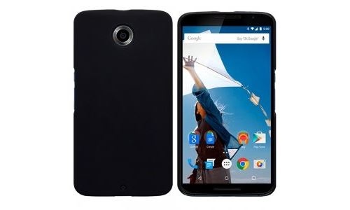 Coque arrière noire rigide rubber pour Motorola Nexus 6
