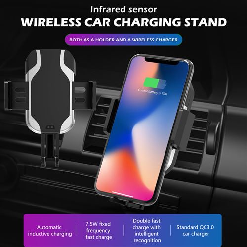 10W Qi Wireless Fast Car Charger Air Vent pour iPhone X XS XR pour Samsung Fashion