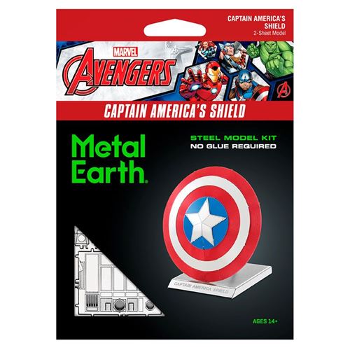 Metal earth - 5061321 - maquette 3d - avengers - bouclier du capitaine amérique - 5,8 x 3,5 x 5,3 cm - 2 pièces