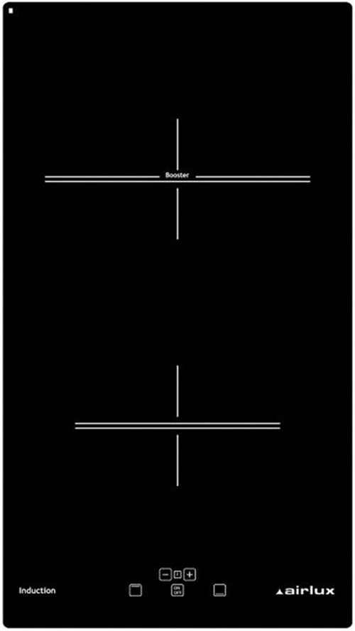 Airlux ATI322BK - Table de cuisson à induction - 2 plaques de cuisson - Niche - largeur : 27 cm - profondeur : 49 cm - noir