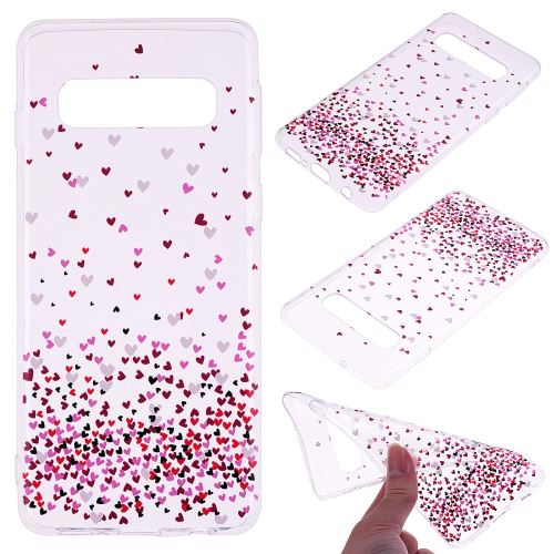 Coque en TPU impression de motifs cœurs colorés pour votre Samsung Galaxy S10