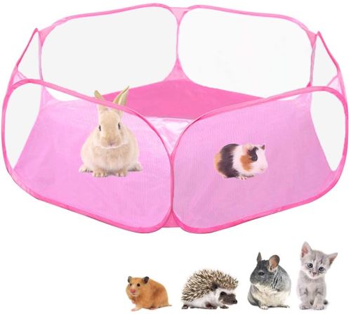 Tente de cage C & C pour petits animaux, barrière transparente pour exercice de parc pour animaux de compagnie, clôture de jardin portable pour cobaye, lapins, chinchillas et hérissons