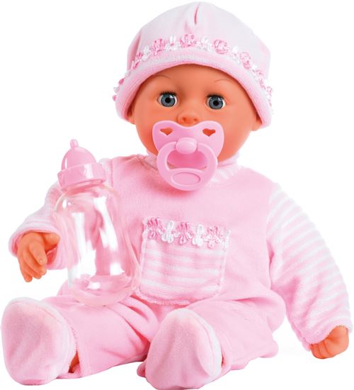 Bayer poupée bébé avec accessoires First Words 38 cm rose clair trois pièces
