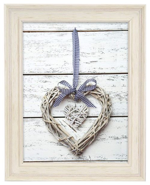 Zep U357W Cadre Photo Bois 13x18 cm Resia Résine, Verre Blanc 20x15x2, 2 cm