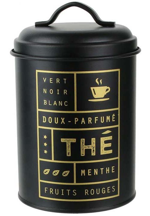 La Boite A - Boite à thé ronde noir mat Nora