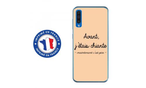 Coque souple pour Samsung Galaxy A50 avec impression Motifs Avant, j'étais chiante beige