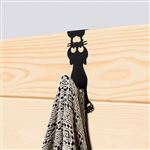 PORTE MANTEAU CURIOUS CAT NOIR METAL