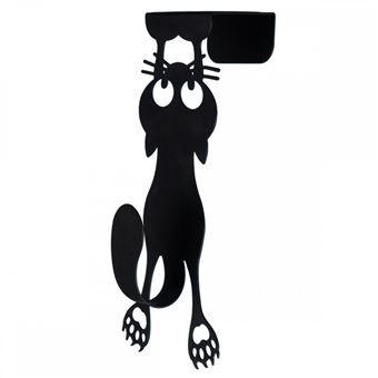 PORTE MANTEAU CURIOUS CAT NOIR METAL