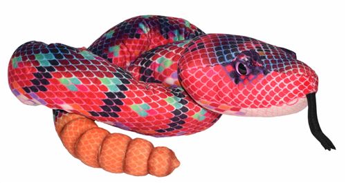Wild Republic serpent à sonnette en peluche 137 cm en peluche rouge/vert