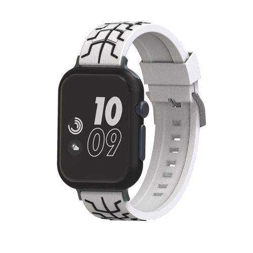 Bracelet en silicone motif d'os de poisson mou blanc/noir pour votre Apple Watch Series 4 44mm/Series 3/2/1 42mm