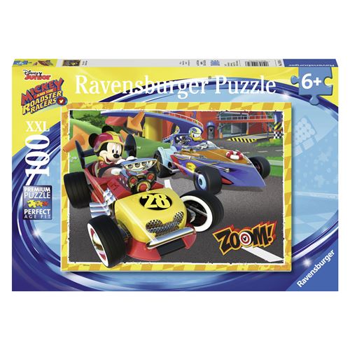 Ravensburger Disney Mickey The Roadster Racers Go Mickey 100 Piece Jigsaw Puzzle for Kids “ Every Piece is Unique, Pieces Fit Together Perfectly