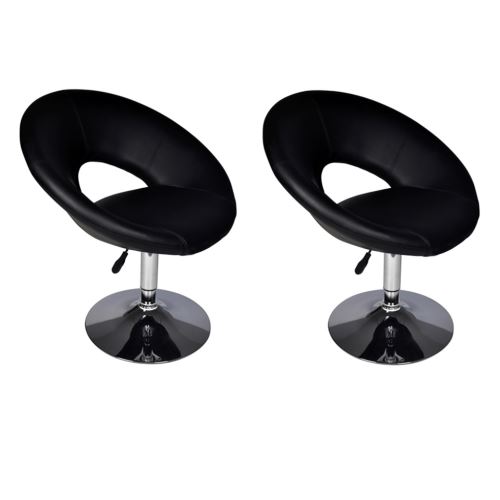 vidaXL Lot de 2 fauteuils Lounge bar design noir