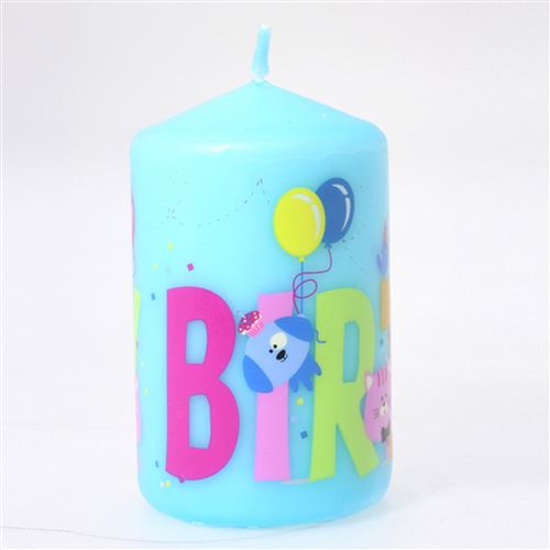 Comptoir des bougies - Bougie anniversaire ronde - Turquoise