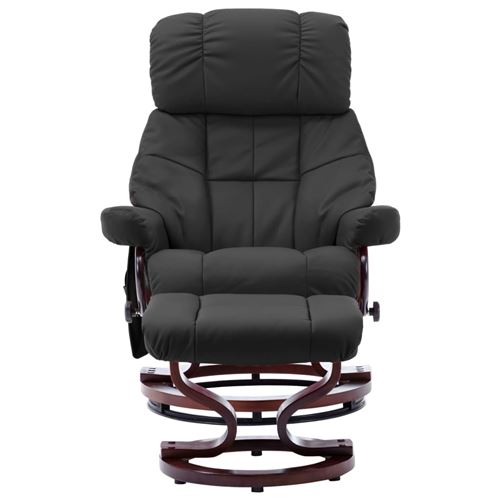vidaXL Fauteuil de massage inclinable Gris Similicuir et bois courbé