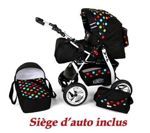 Poussette / Landau combiné 3en1 multifonctions avec équipement bébé enfant 0-36m Roues en mousse Volver