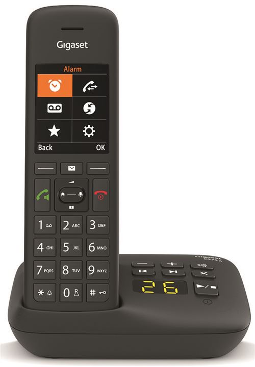 Gigaset C575A - Téléphone sans fil - système de répondeur avec ID d appelant - ECO DECT\GAP - noir