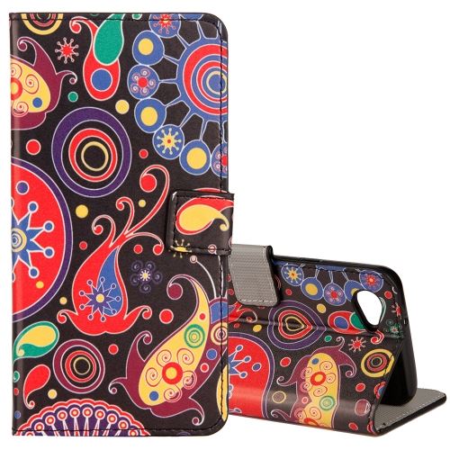LG Q6 Housse Etui Cuir PU Poissons Fleurs Coloré ALS48586