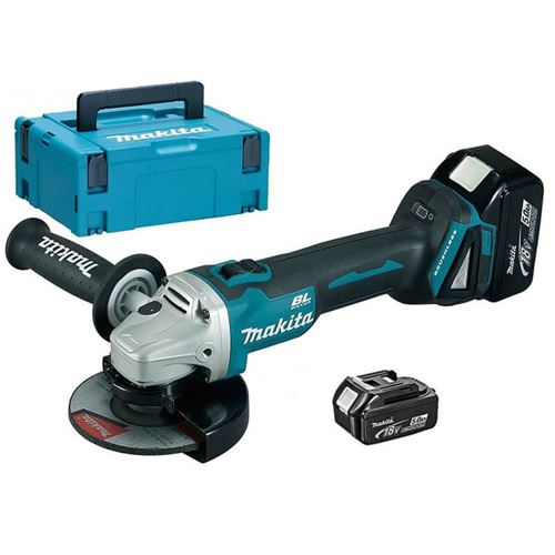 Makita - Meuleuse à Batterie Ø125 Mm 18V Li-Ion 5Ah + Coffret Mak Pac - Dga504Rtj