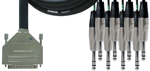 Cordial CFD3DVT - Câble multipaire Sub-D 25 broches-8 jacks stéréo mâles 3 m