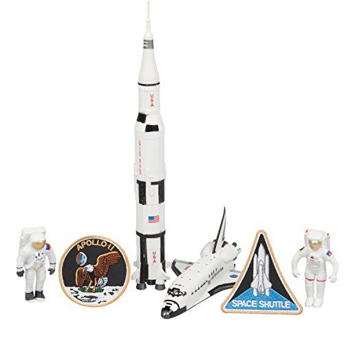Ensemble de 6 jouets spatiaux Space Navette Adventure - Navette spatiale Apollo - avec astronautes, fusées et plus