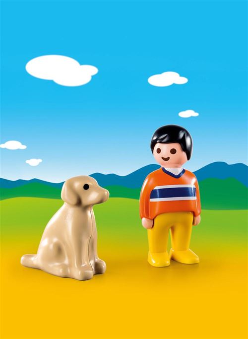 Playmobil 1.2.3 9256 Garçon avec chien - Playmobil - Achat & prix