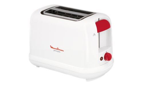 Moulinex Principio plus LT160111 - Broodrooster - 2 plak - 2 Slots - wit/rood
