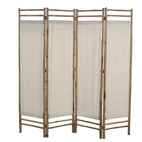 vidaXL Kamerscherm 4-panelen inklapbaar 160 cm bamboe en canvas