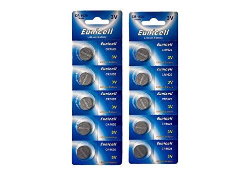 EUNICELL - Lot de 10 PILES Lithium CR1620 3 volts
