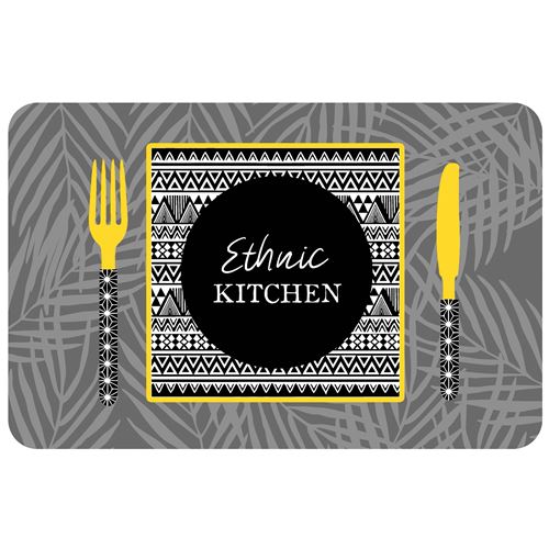 set de table 28.5 x 44 cm polypropylene opaque ethnic kitchen Douceur d'Intérieur