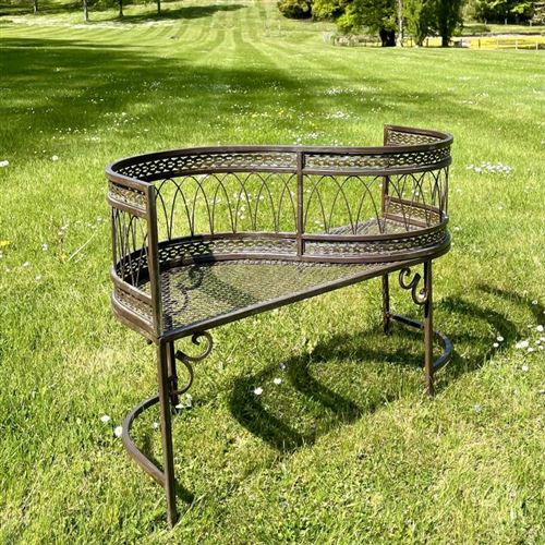 Banc Conversation Confident Causeuse Banquette en S en Métal Marron 40x74x108cm