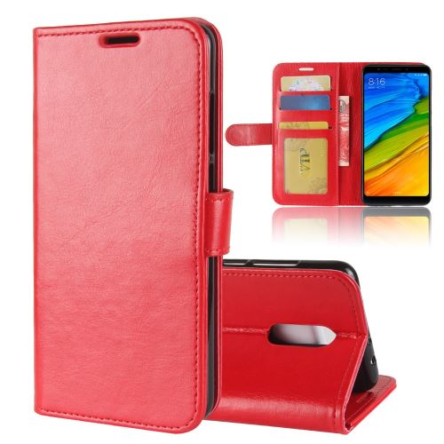 Etui en PU rouge stand crazy horse pour Xiaomi Redmi 5