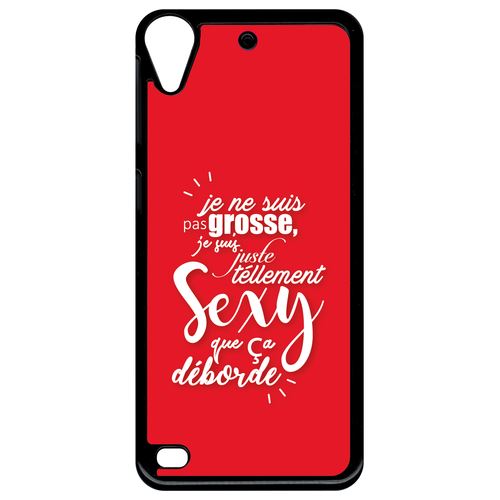 Coque htc desire 630 je ne suis pas grosse fond rouge
