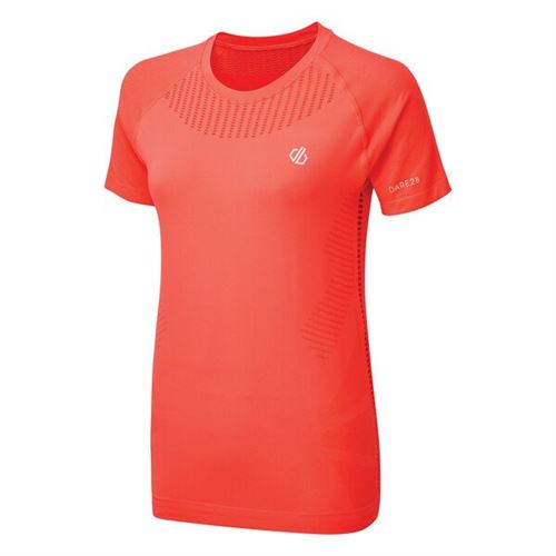 Dare2b Conviction seamless TS fiery Coral, t-shirt outdoor femme rouge, taille M.