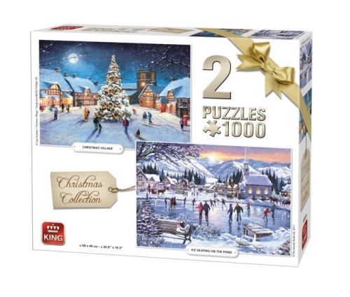 King puzzle puzzle Collection Noël 2 puzzles 1000 pièces