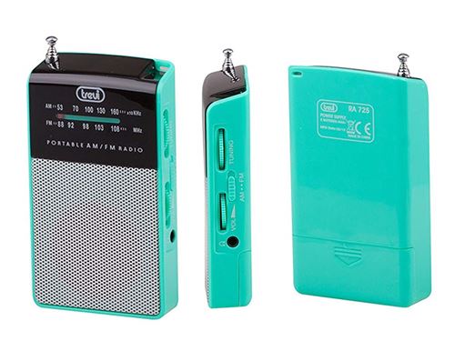 Mini radio FM/AM de poche Trevi RA 725 - Portable compacte et légère (100g) - Écouteurs inclus - Vert