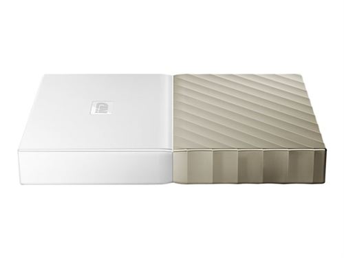 WD My Passport Ultra WDBTLG0020BGD - Vaste schijf - gecodeerd - 2 TB - extern (draagbaar) - USB 3.0 - 256-bits AES - wit-goud