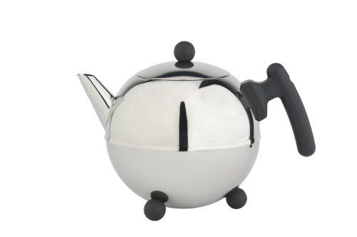 Bredemeijer 1304z duet bella rond théière acier inoxydable poignée noir 1,2 l