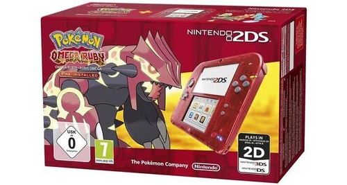 Console Nintendo 2DS Rouge Transparent + Pokémon Rubis Omega