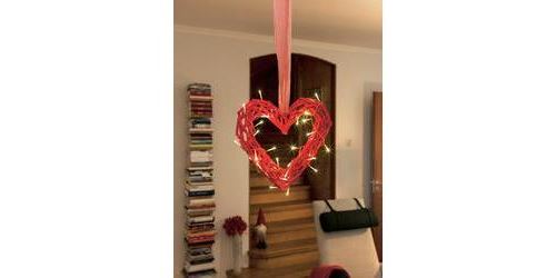 Tableau LED cœur Konstsmide Ampoule LED blanc chaud rouge