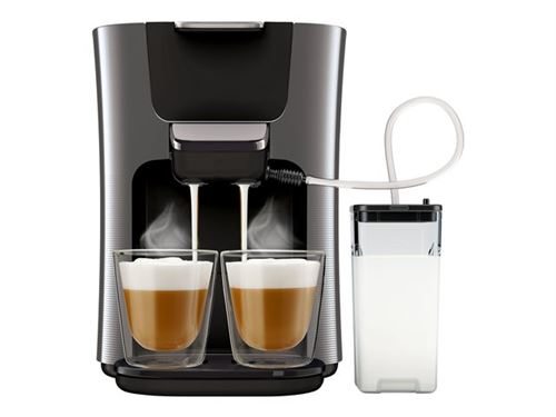 Philips Machine à café Senseo Latte Duo hd6574/50 (2 – Lait Frais) à café Titanium