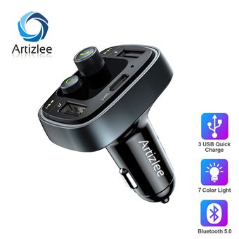 Tifanyyg Voiture Double USB Chargeur Bluetooth 5.0 Lecteur Chargeur Allume-USB LED écran Noise Cancelling Lecteur MP3 Mains Libres Kit Voiture Transmetteur FM 