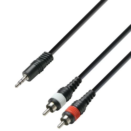 Adam Hall Cables K3YWCC0100 Série 3 Star Câble Audio Jack 3,5 mm stéréo vers 2 x RCA Mâle 1 m