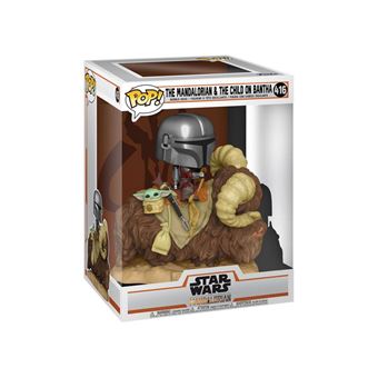 Figurine Funko Pop Deluxe The Mandalorian Mandalorian on Bantha with Child