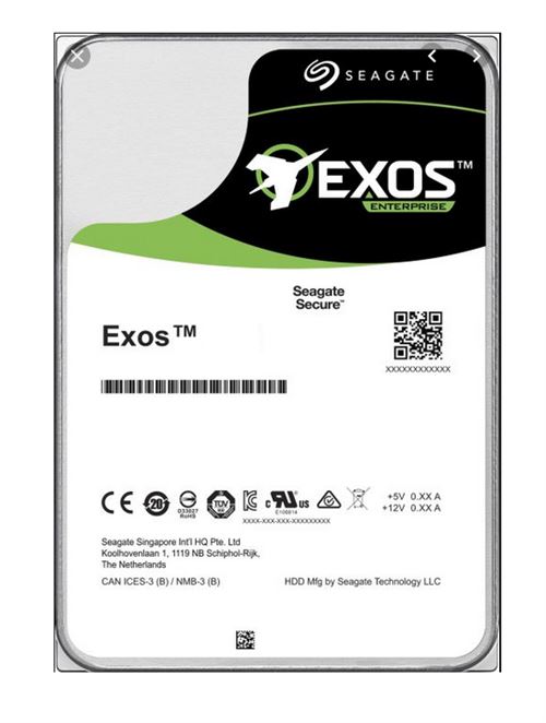 Seagate Exos X16 ST14000NM004G - Vaste schijf - gecodeerd - 14 TB - intern - SAS 12Gb/s - 7200 tpm -buffer: 256 MB - Self-Encrypting Drive (SED)