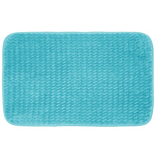 Tapis rectangle 50 x 80 cm velours uni zigga Bleu