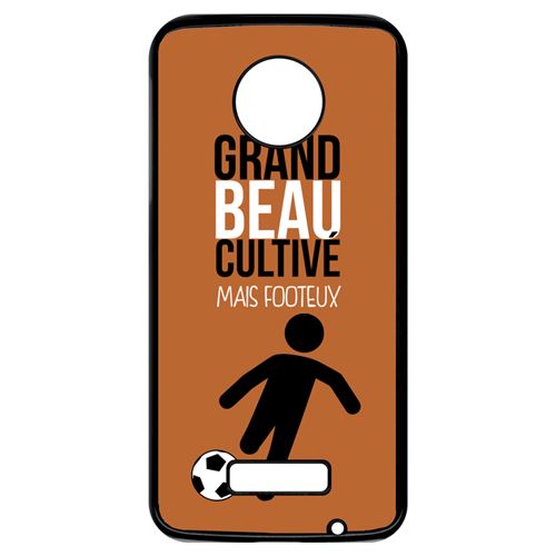 Coque My-Kase pour Moto Z - grand beau cultiv mais footeux 8 - Plastique Noir